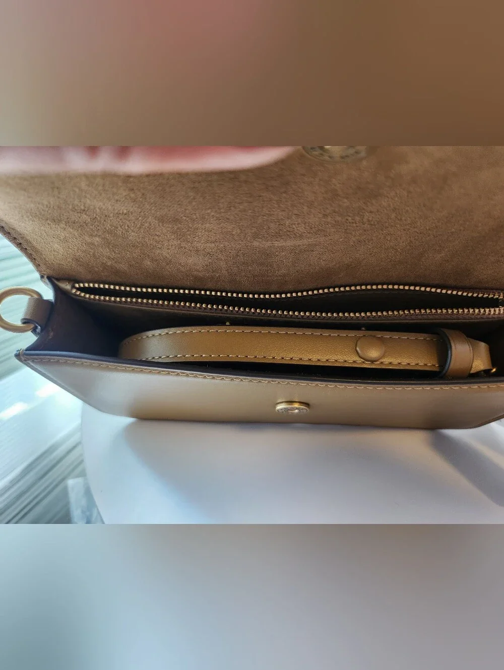 Elora Coach Muted Olive Leather Top-Handle Satchel